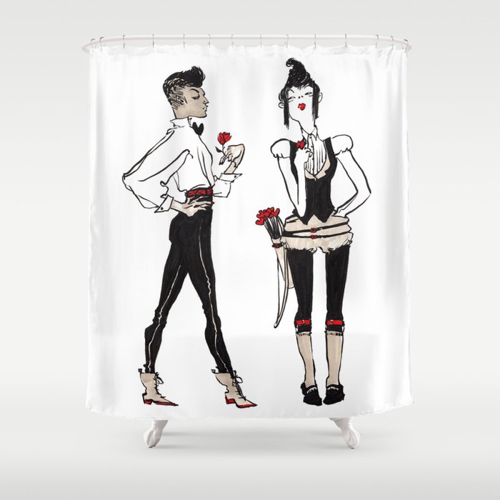 Valentine's Dandies Shower Curtain