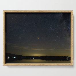 Mars Milky Way and Stars on Lake Serving Tray