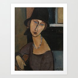 Amedeo Modigliani Jeanne Hebuterne Au Chapeau 1917 Art Print