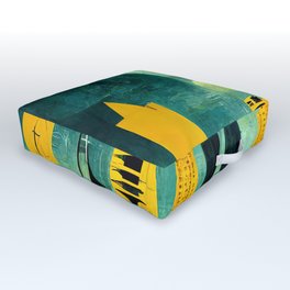 Abstract Futuristic Cityscape Outdoor Floor Cushion