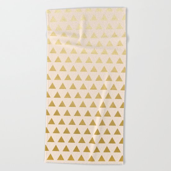 Blush + Gold Triangles #society6 #decor #buyart Beach Towel