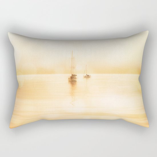 Bahama Sunset lonely sail boats Rectangular Pillow