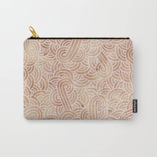Iced coffee and white swirls doodles Carry-All Pouch
