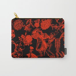 Demons N' Roses Toile in Black + Red Carry-All Pouch