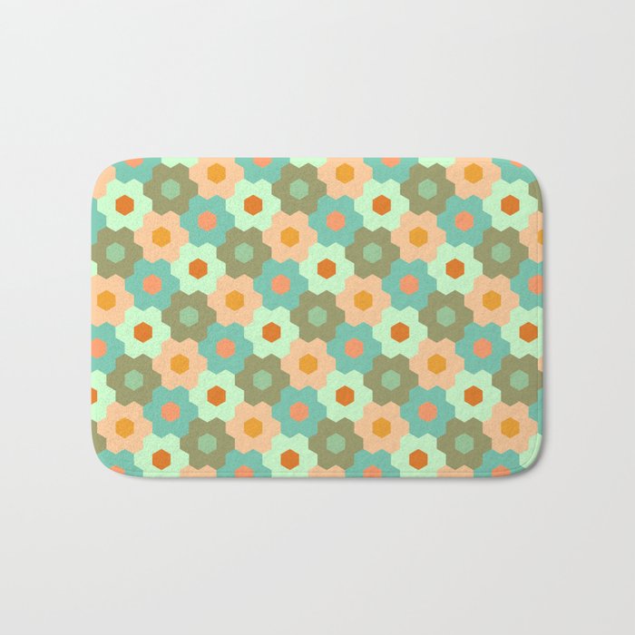 Retro flowers pattern II Bath Mat