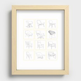 Mid Century Chairs Recessed Framed Print