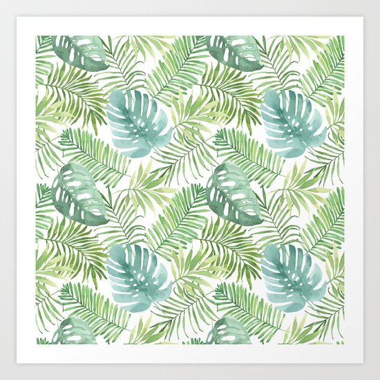 Tropical Branches Pattern 06 Art Print
