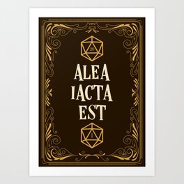 Alea Iacta Est The Die Has Been Cast D20 Dice Tabletop RPG Gaming Art Print