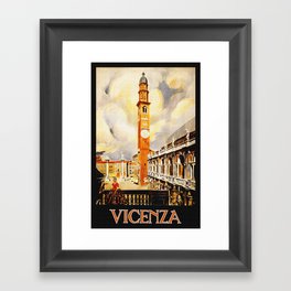 Vintage Vicenza Italy Travel Framed Art Print