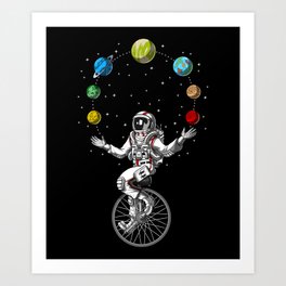 Space Astronaut Jongleur Art Print