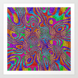 Psychedelic Rainbow Glitter Bomb Art Print