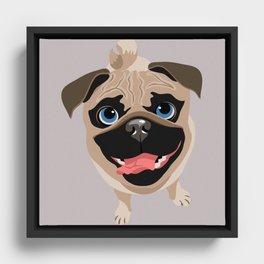 Funny Pug Dog Framed Canvas