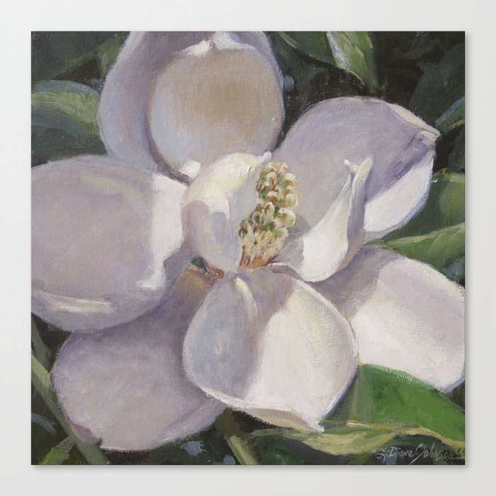 Magnolia Blossom Painting Canvas Print By Ldianejohnson Society6