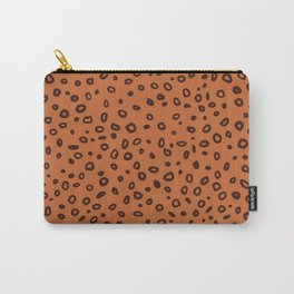 leopard print // cheetah print // dotted print // orange + dark chocolate // by Ali Harris Carry-All Pouch