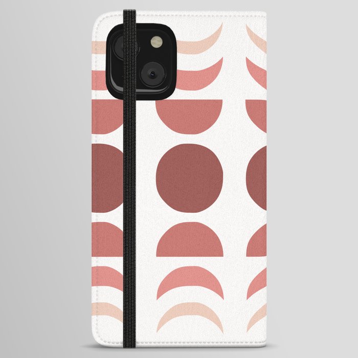 Moon Phases 4 in Shades of Brown Mauve Red iPhone Wallet Case