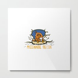 Millennial Falcon Metal Print | Animal, Sport, Game, Movie, Vegan, Gamer, Music, Comic, Science, Funnygym 