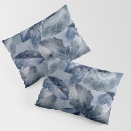 Blue Watercolor Foliage Pattern Pillow Sham