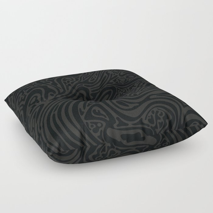 Dark Psychedelic abstract art. Digital Illustration background. Floor Pillow