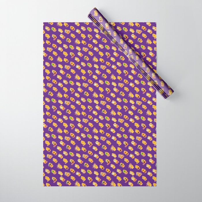 Cheerful head purple Wrapping Paper