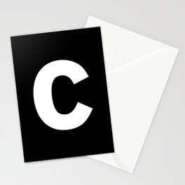 letter C (White & Black) Stationery Card