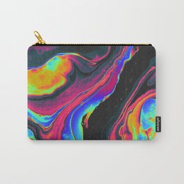 BATS IN THE ATTIC Carry-All Pouch | Oil, Graphite, Holographic, Trippy, Ink, Paint, Watercolor, Abstract, Digital, Rainbow 