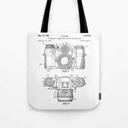 Camera Patent - Photography Art - Black And White Tote Bag