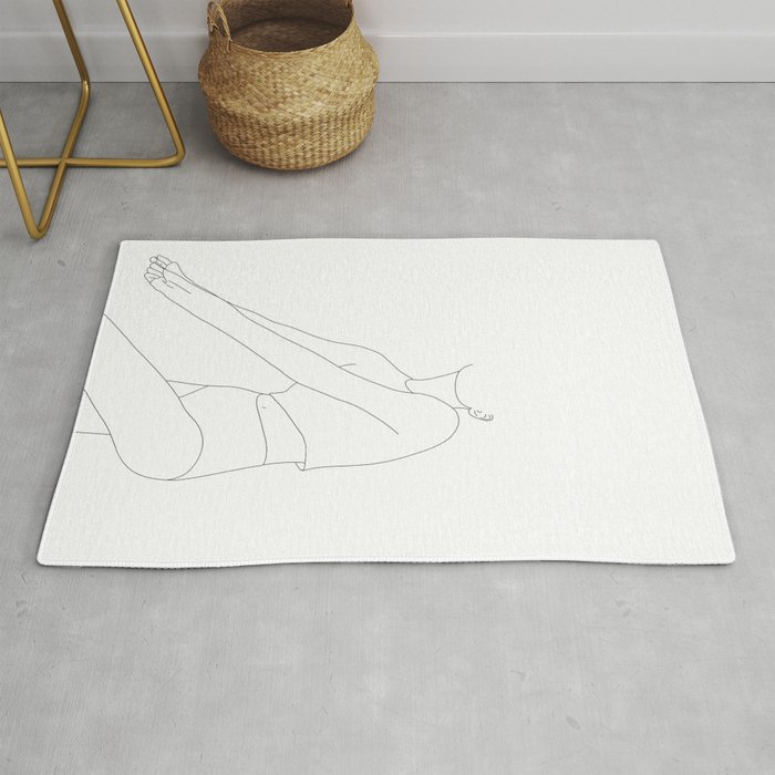 Line Drawing Fashion Illustration Rug