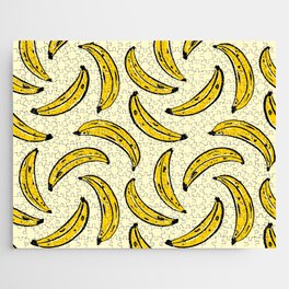 Banana Tropical Fruits Bold Yellow Pattern Jigsaw Puzzle