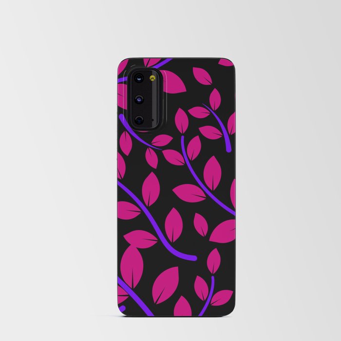 Glowing Pink leaves pattern Android Card Case