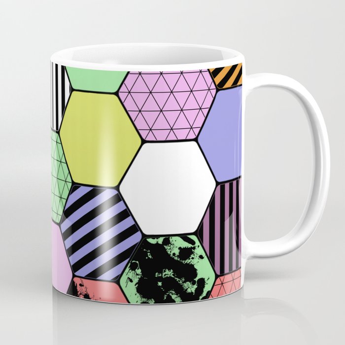 Pastel Tex Hex - Abstract, geometric, pastel themed, hexagon pattern Coffee Mug