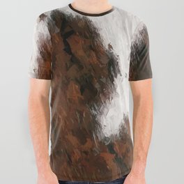Cozzy Farmhouse Rust Hygge Print of Cowhide Fur All Over Graphic Tee