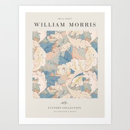 Modern poster-William Morris-Vegetable print-Pink. Art Print