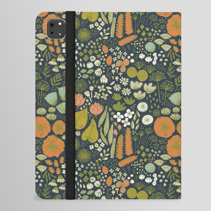 Botanical Sketchbook M+M Navy by Friztin iPad Folio Case