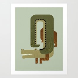 Whimsy Crocodile Art Print