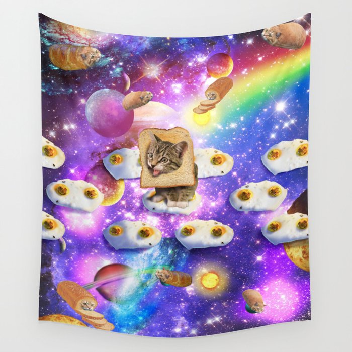 Toast Space Cat  Wall Tapestry