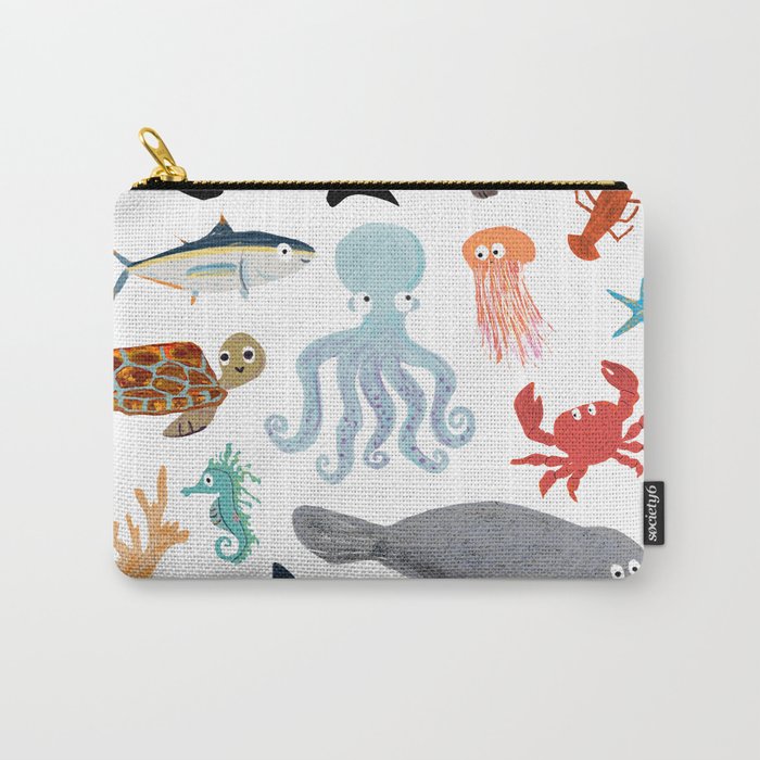 Sea Change: Ocean Animals Carry-All Pouch