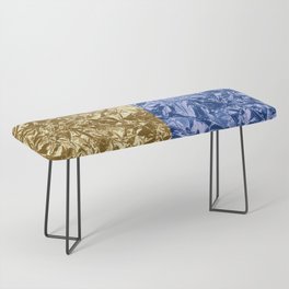 Gold Navy Blue Foil Modern Collection Bench