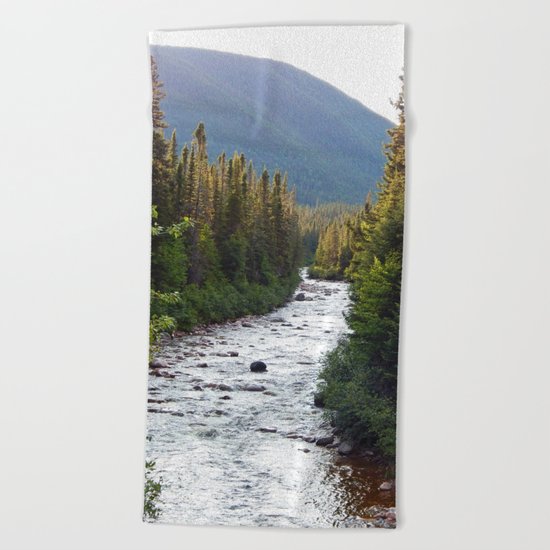 Mountain River Beach Towel