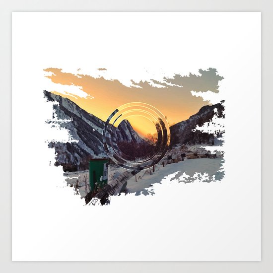 Mountains sunset Art Print