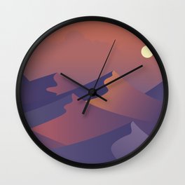 sunset dunes digital art Wall Clock