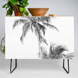 Floridian Palms Black & White #1 #tropical #wall #art #society6 Credenza
