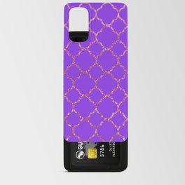 Modern Geometric Purple Girly Rose Gold Glitter Quatrefoil Android Card Case