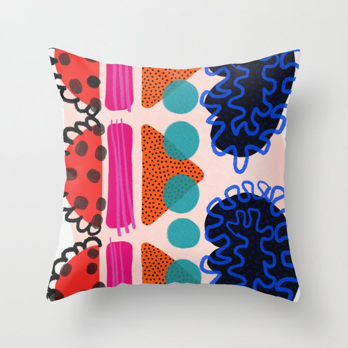 "Hungry Ladybugs" Abstract Throw Pillow