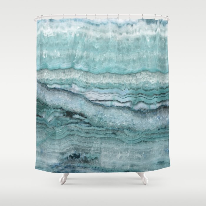 Mystic Stone Aqua Teal Shower Curtain