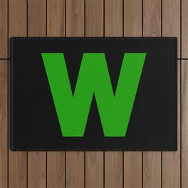 letter W (Green & Black) Outdoor Rug