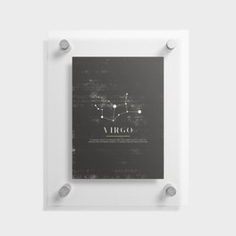 Virgo Zodiac Sign Constelation - Black and White Aesthetic - Grunge Floating Acrylic Print
