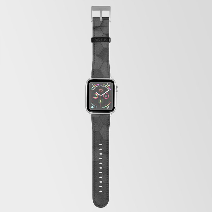Black abstract hexagon pattern Apple Watch Band