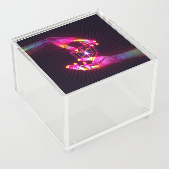 Psychedelic Energy Hands 6 (GIF) Acrylic Box
