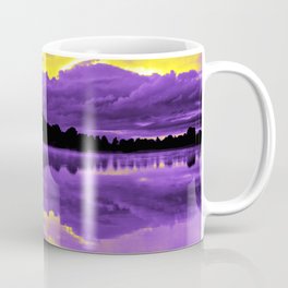 Nonbinary Pride Sunset & Clouds over a Lake Landscape Coffee Mug