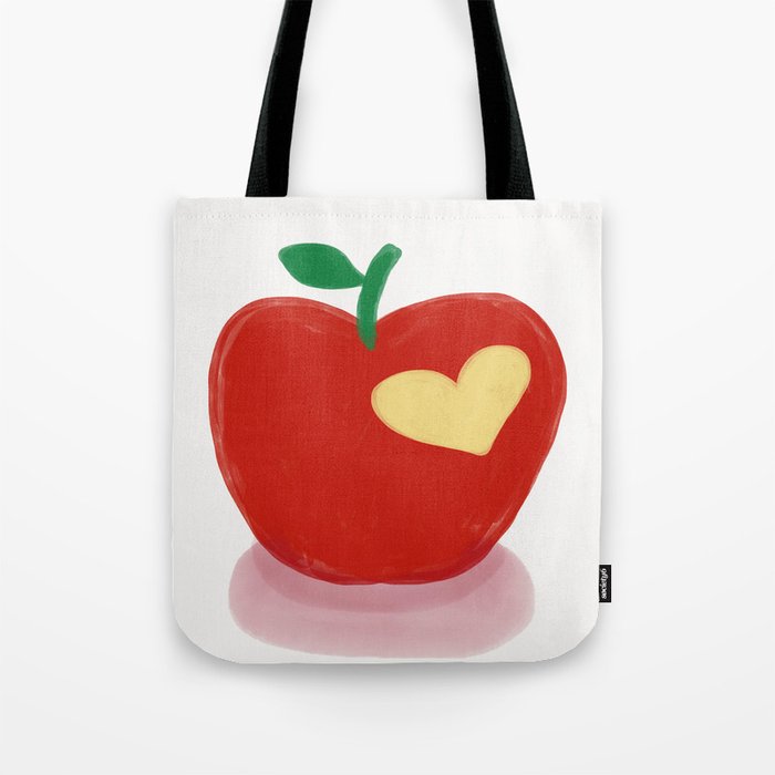 Apple heart shape painting Tote Bag